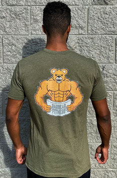Garbear Fitness | Original Fitted T Shirt | Series 2 - Heather Military Green