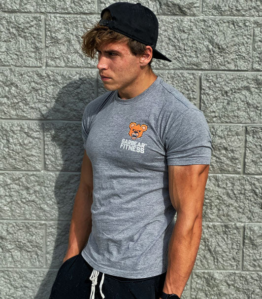 Garbear Fitness | Original Fitted T Shirt - Grey