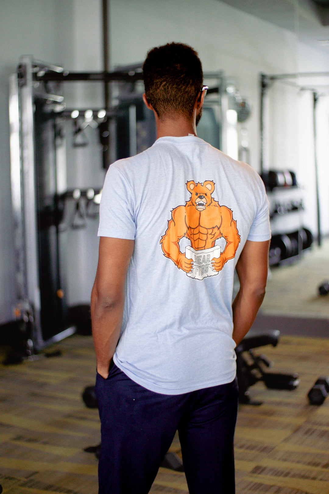 Garbear Fitness | Original Fitted T Shirt - Baby Blue