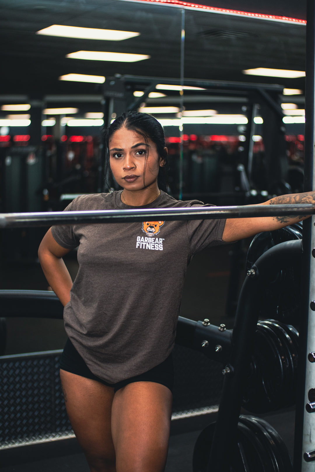 Garbear Fitness | Original Fitted T Shirt - Brown
