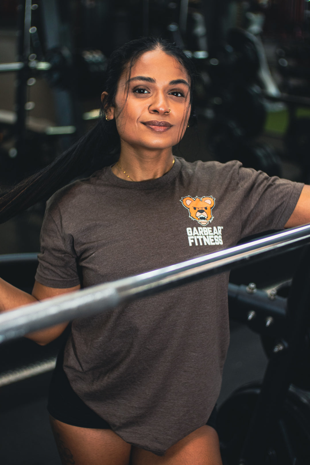 Garbear Fitness | Original Fitted T Shirt - Brown