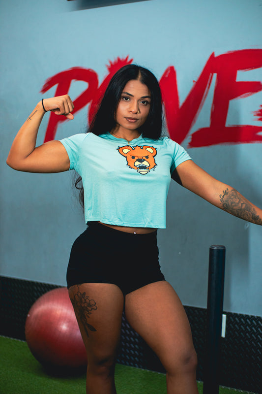 (Garbear Fitness Crop Top | Series 1 | Baby Blue