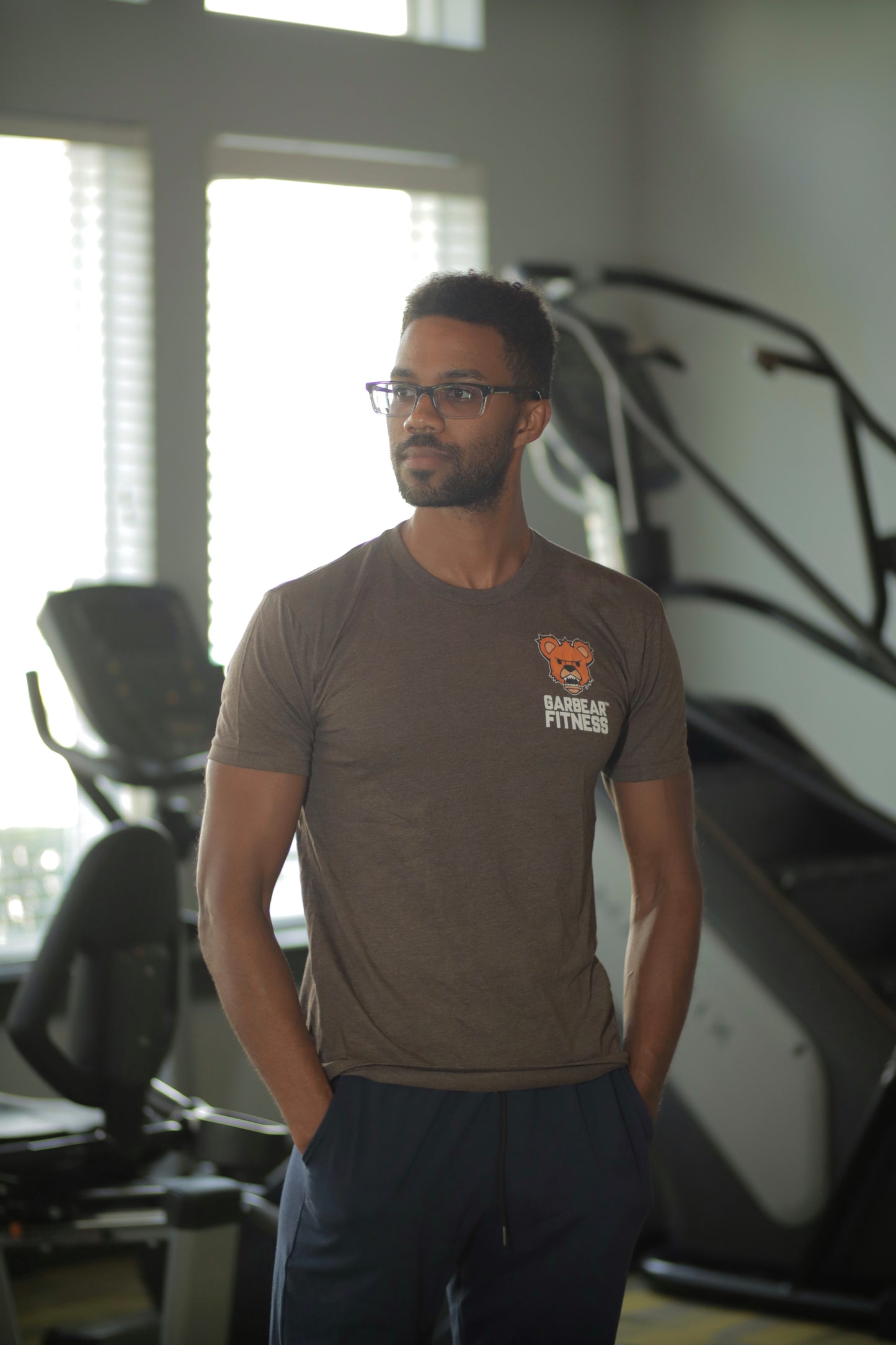 Garbear Fitness | Original Fitted T Shirt - Brown