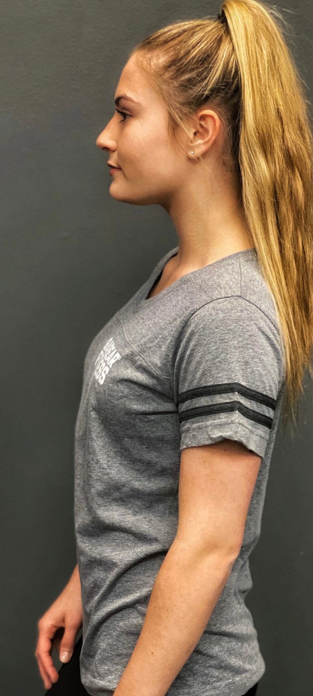Garbear Fitness | Vintage Sport Text Shirt | Heather Grey