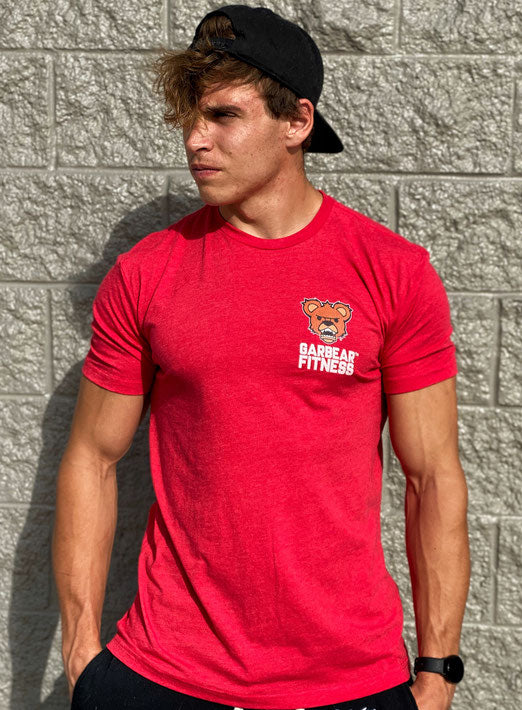 Garbear Fitness | Original Fitted T Shirt | Series 2 - Heather Red