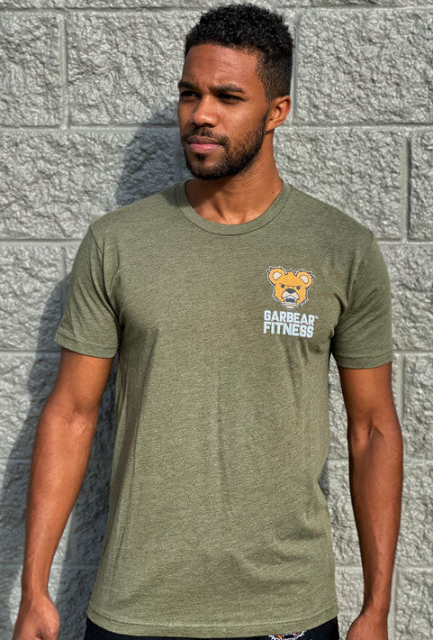 Garbear Fitness | Original Fitted T Shirt | Series 2 - Heather Military Green