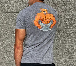 Garbear Fitness | Original Fitted T Shirt - Grey